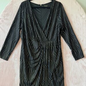 Thalia Sodi Black Dress with Gold Accents